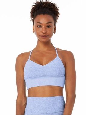Alo Yoga Alosoft Lavish Heather Blue Sports Bra